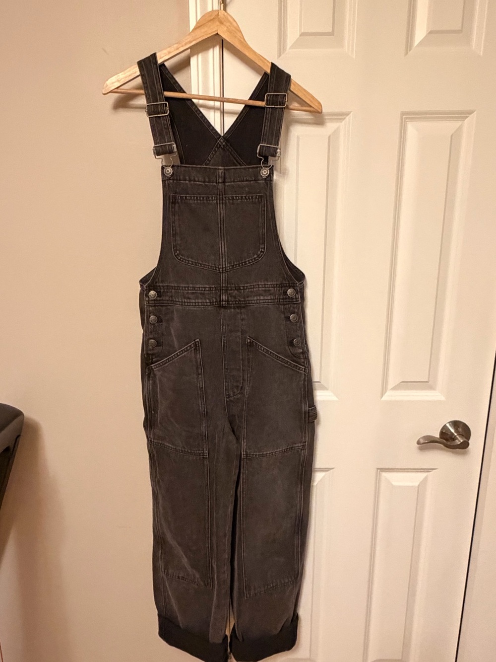 Madewell Washed Black Denim Overalls